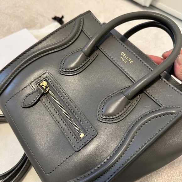 Celine Nano Luggage Bag in Drummed‎ Calfskin Gray - Picture 2 of 16